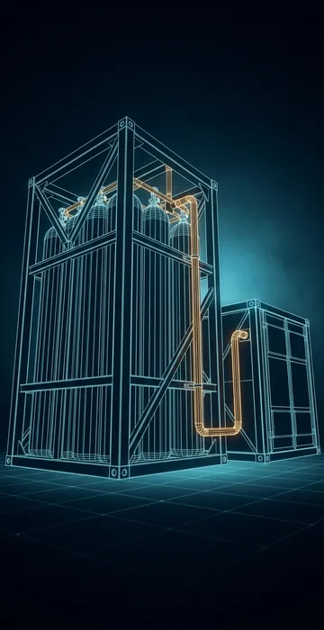 Are Hydrogen Generators Ready for Data Centers? – Cost, Supply, Pilots - 3D Wireframe Animation