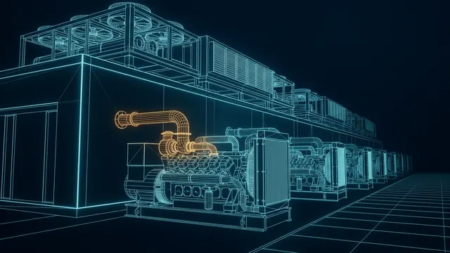 How Do Data Centers Count Their Emissions? – Scope 1, 2 and 3 - 3D Wireframe Animation