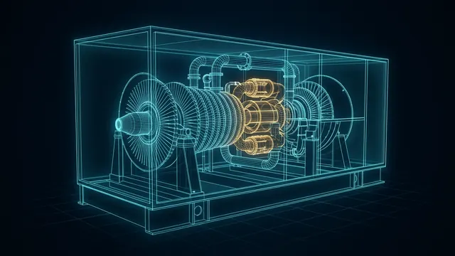 How Much Does a Gas Turbine Cost? – $/kW and Why Prices Rose - 3D Wireframe Animation