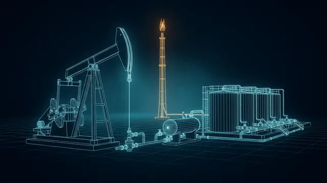 How Texas Regulates Flaring – Railroad Commission Permits Explained - 3D Wireframe Animation