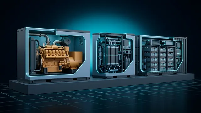 On-Site Power Generation Options – Gas, Solar, Fuel Cells, Storage - 3D Cutaway Animation