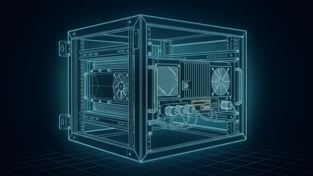 Rugged Edge Servers – What Survives Heat, Dust and Vibration - 3D Wireframe Animation