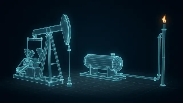 What Is Associated Gas? – Oil Wells and the Gas They Bring Up - 3D Wireframe Animation