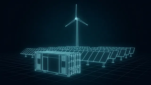 Wind, Solar and Storage Hybrids – Can They Run Off-Grid? - 3D Wireframe Animation
