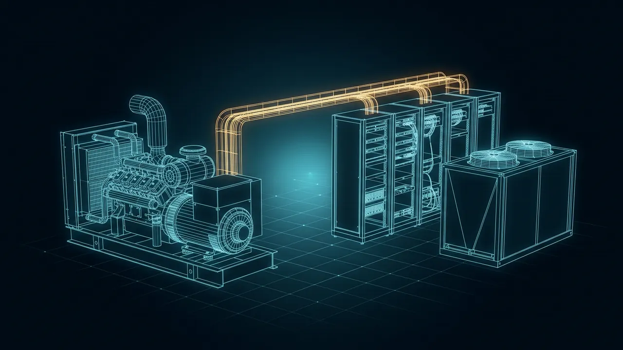 Data Center Power Glossary – 100 Terms From BTM to WUE - 3D Wireframe Animation