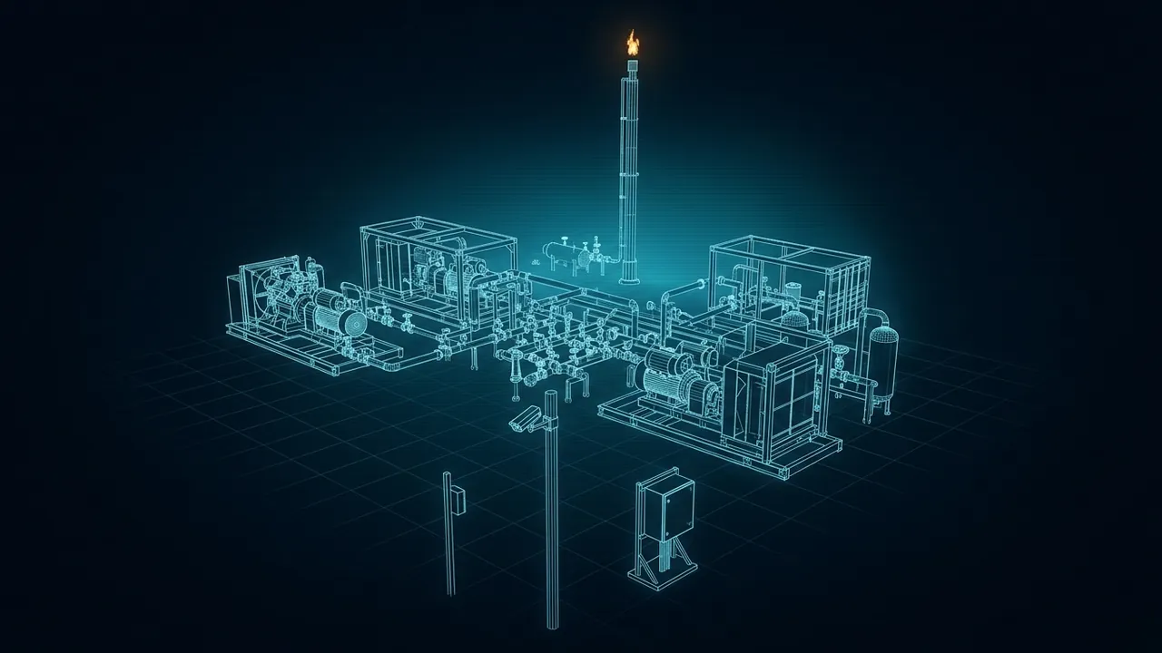 Edge AI on Remote Industrial Sites – Uses, Hardware and Power - 3D Wireframe Animation