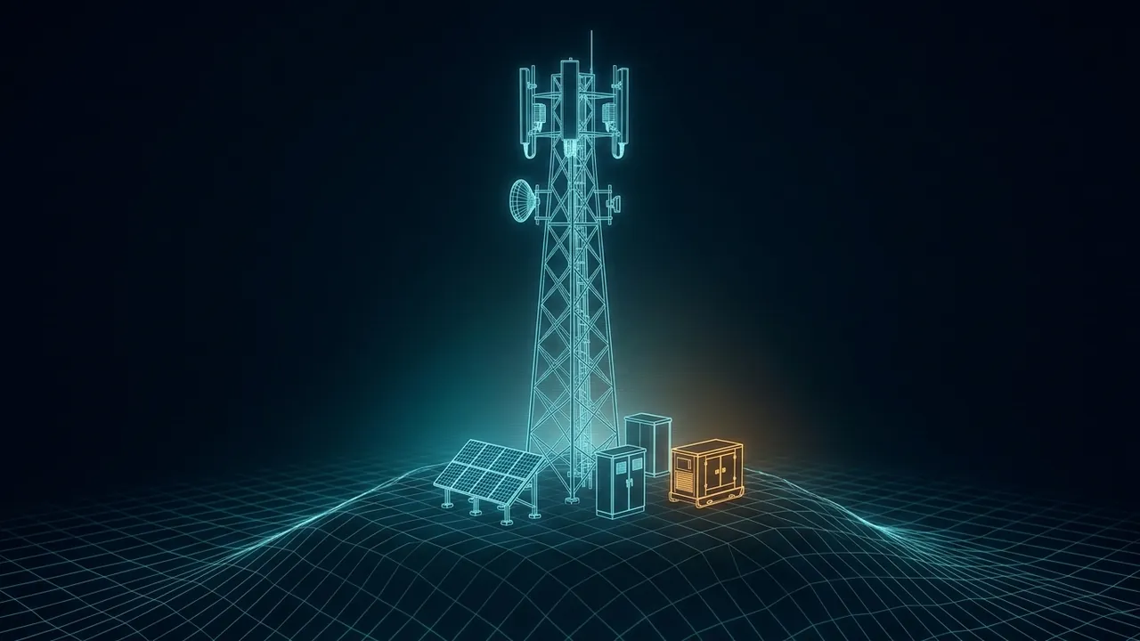 How Are Cell Towers Powered Off-Grid? - 3D Wireframe Animation