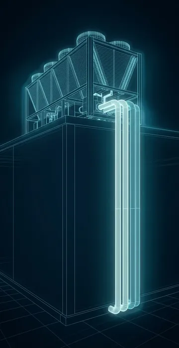 How Are Data Centers Cooled? – Air, Liquid and Everything Between - 3D Wireframe Animation