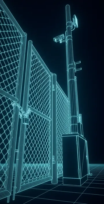 How Do You Secure a Remote Industrial Site? – OT Security Basics - 3D Wireframe Animation