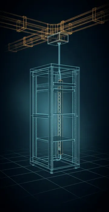 How Does Power Flow Through a Data Center? – Utility to Rack - 3D Wireframe Animation