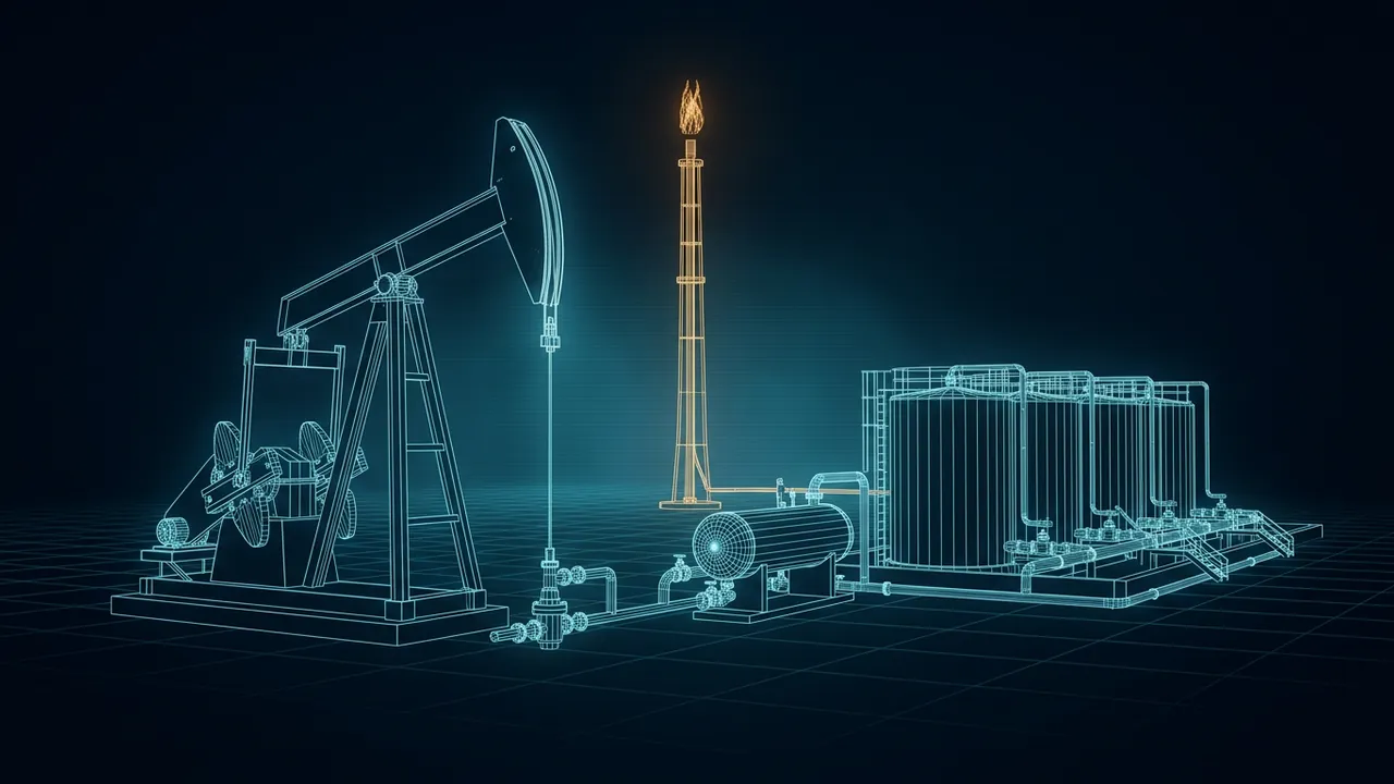 How Texas Regulates Flaring – Railroad Commission Permits Explained - 3D Wireframe Animation