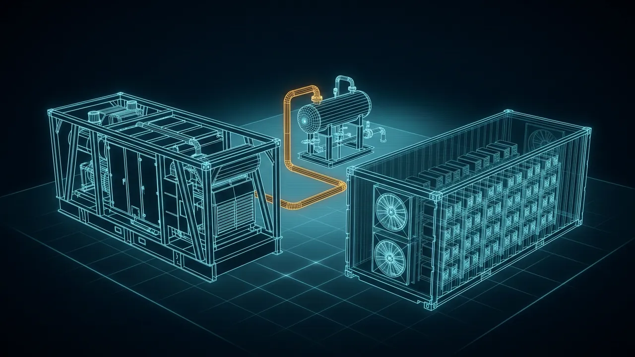 Is Bitcoin Mining on Flare Gas Worth It? – How Operators Do It - 3D Wireframe Animation