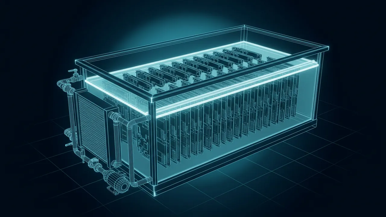 Is Immersion Cooling Worth It? – Single-Phase vs Two-Phase - 3D Wireframe Animation