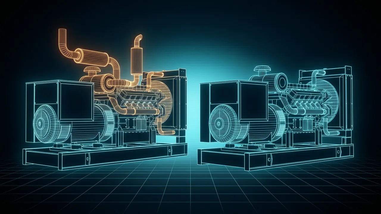 Prime Power vs Standby Power – What Generator Ratings Mean - 3D Wireframe Animation