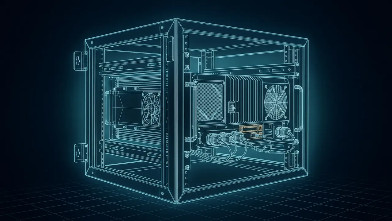 Rugged Edge Servers – What Survives Heat, Dust and Vibration - 3D Wireframe Animation