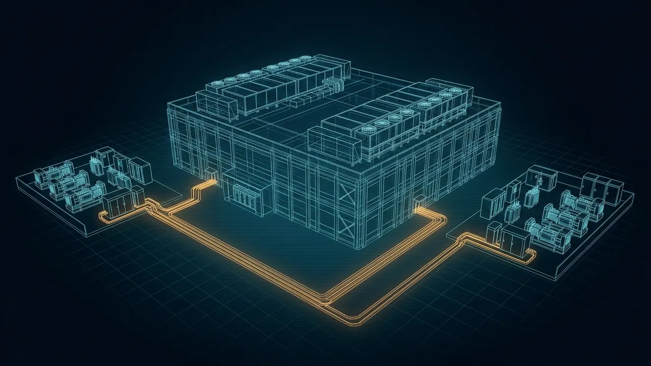 What Are Data Center Tiers? – Tier I to Tier IV Explained - 3D Wireframe Animation