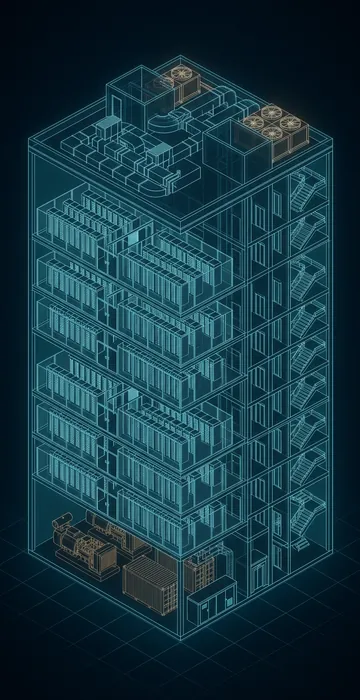 What Are the Types of Data Centers? – Hyperscale, Colo, Edge - 3D Wireframe Animation
